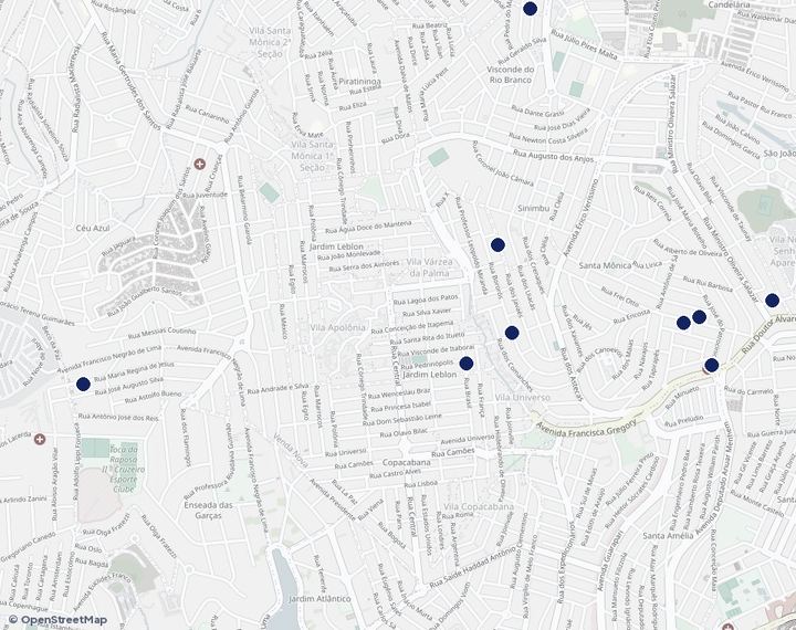 Mapa de Venda Nova com os empreendimentos